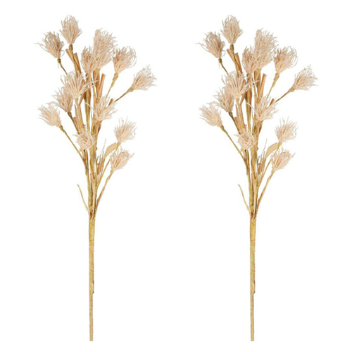 2PK Belle Wheat Flower Stem 75cm Artificial Plant - White