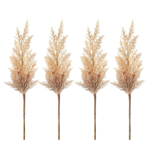 4PK Belle Wheat Astilbe Flower Stem 75cm Artificial Plant - Brown