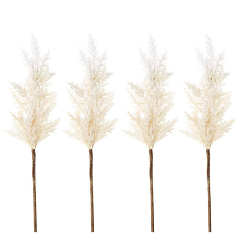 4PK Belle Wheat Astilbe  Flower Stem 75cm Artificial Plant - White