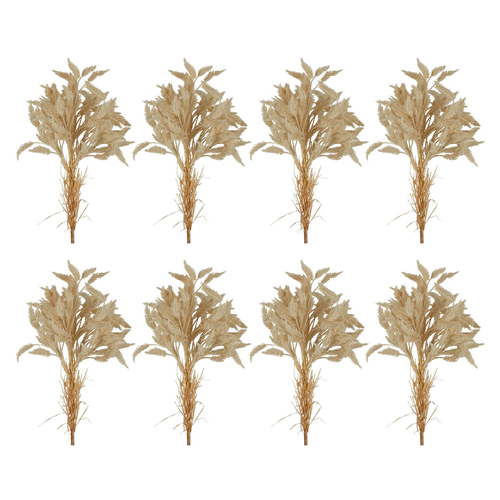 8PK Belle Dried Look Wheat Grass Stem 80cm Artificial Faux Plant - Cream