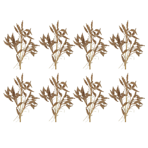 8PK Belle Dried Look Wheat Grass Stem 63cm Artificial Faux Plant - Brown