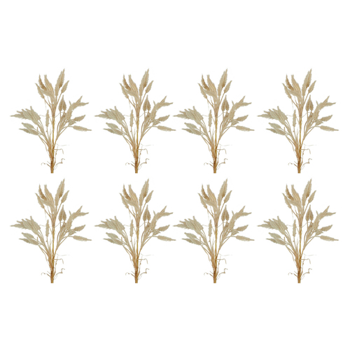 8PK Belle Dried Look Wheat Grass Stem 63cm Artificial Faux Plant - Cream