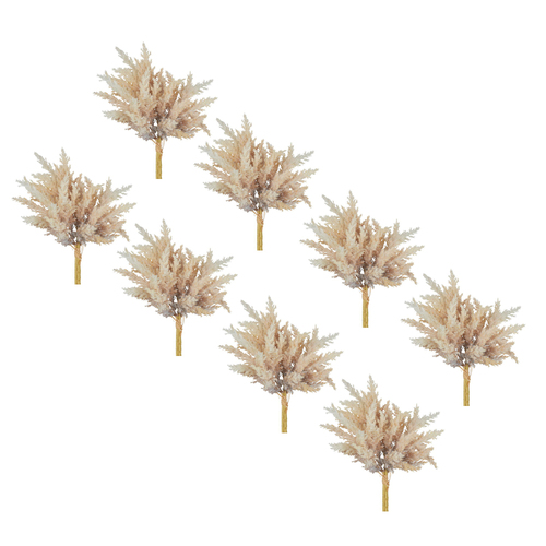 8PK Belle Flocked Astilbe Bush 25cm Artificial Faux Plant - Cream