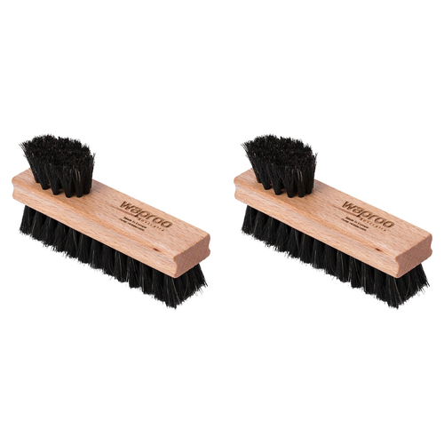 2PK Waproo Kombi Double Sided Shoe Polishing Brush Black