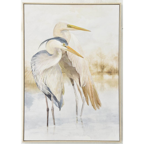 Belle Crane Canvas Wall Hanging Art 100x70cm Rectangle Decor