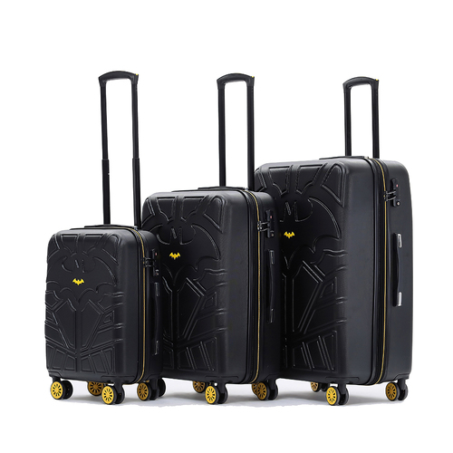 3pc Batman Hard Shell Travel Luggage Suitcase Set - Black