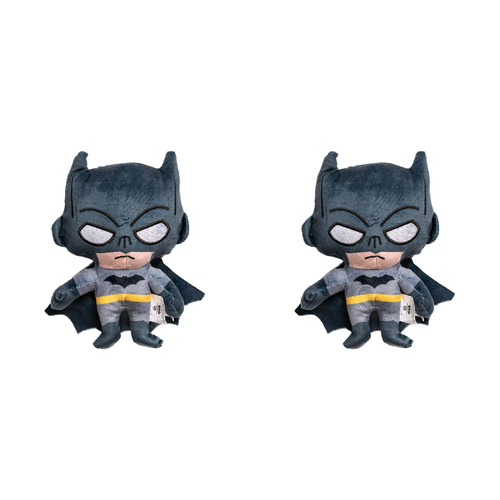 2PK Batman Soft Plush Squeaking Dog Toy 20cm Grey/Black