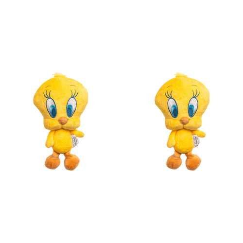 2PK Loony Tunes Tweety Soft Plush Squeaking Dog Toy 20cm Yellow