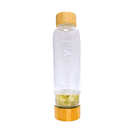 Kuvings Glass Water Bottle With Citrine Crystals 500ml - Joy