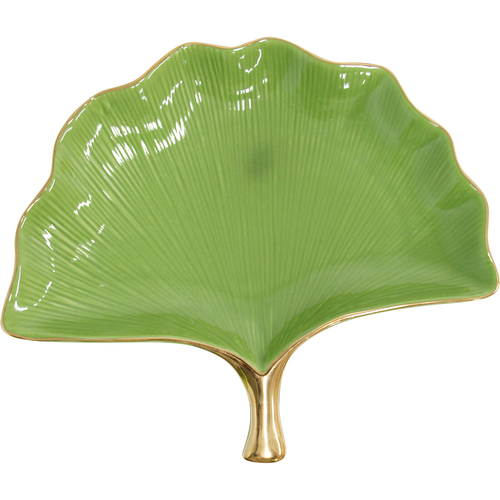 LVD Gingko Plate Greengold Large Decorative Display Home Kitchen Decor