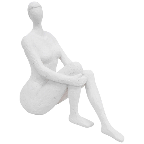 LVD Resin Sculpture Modern Lady White Tex Home/Office Decor 21.5cm