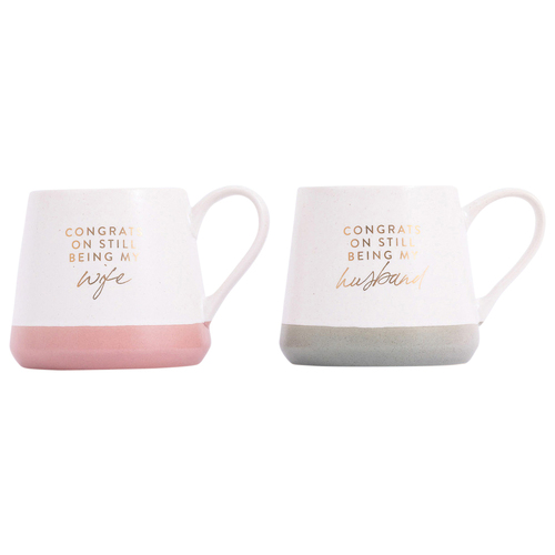 2pc Splosh Wedding Congrats Ceramic Mug Set 440ml