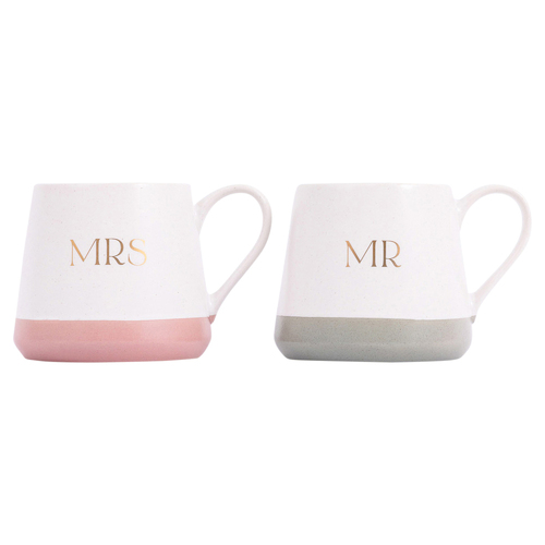 2pc Splosh Wedding Mr & Mrs Ceramic Mug Set 440ml