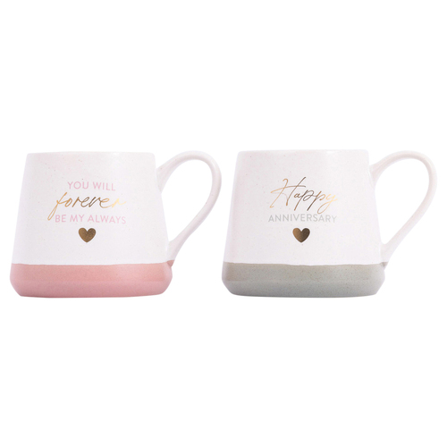 2pc Splosh Wedding Anniversary Ceramic Mug Set 440ml