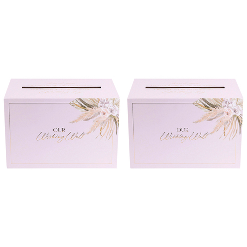 2PK Splosh Floral Wedding Our Wishing Well Box w/ Slot 30x20cm