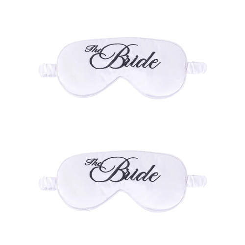 2PK Splosh Wedding The Bride Satin Eye Mask Blindfold 25x9cm - White