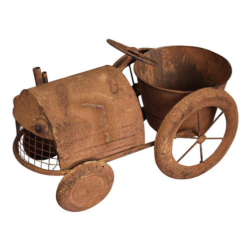 LVD Metal 42cm Tractor Planter Garden Display - Brown