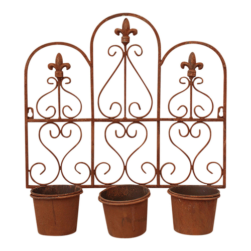 LVD Metal 43cm Hanging Triple Wall Planter Garden Partere