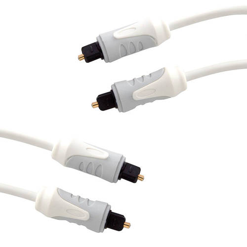 2x Westinghouse 3m Toslink to Toslink Optical Cable - White