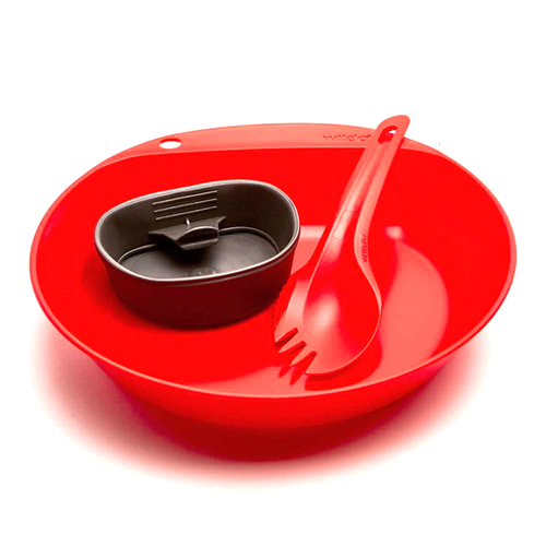 Wildo Pathfinder Kit Plate/Plate/Cutlery Multicolor Red