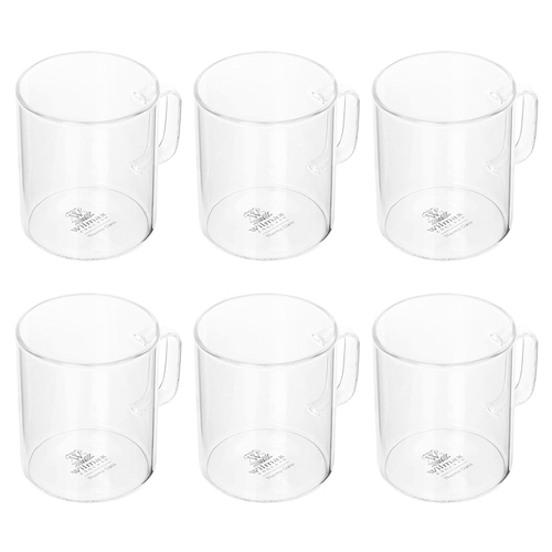 6pc Wilmax England 200ml Thermo Glass Cup Coffee Mug - Clear