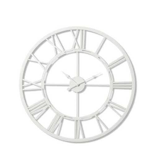 E Style Kingston Metal 70cm Round Wall Clock - White