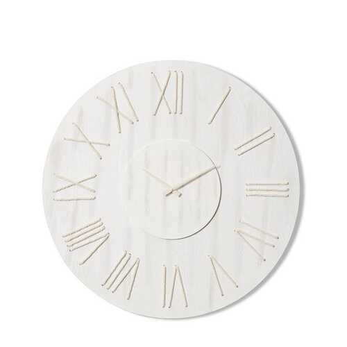 E Style Camden Metal/MDF 68cm Round Wall Clock - White Wash