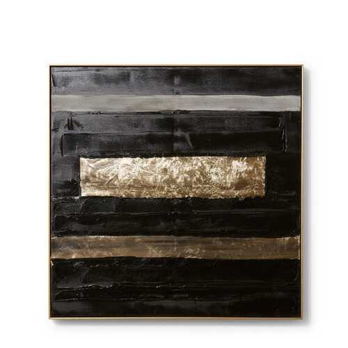 E Style 90cm Hand Painted Archi Abstract Wall Art - Black