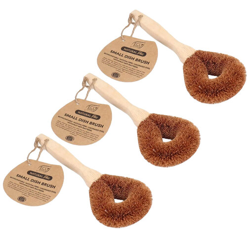 3PK Eco Basics Natural Plus Kitchen Dish Cleaning Brush - Small