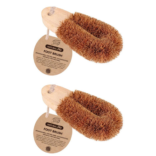 2PK Eco Basics Natural Plus Foot Care Cleaning Dry/Wet Brush