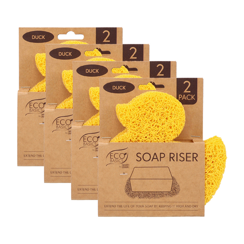 4PK White Magic Eco Basics Duck Soap Riser Sink Organiser - Yellow