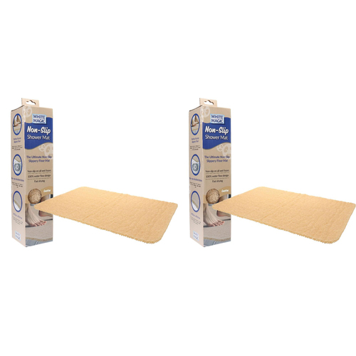 2PK White Magic Home/Bathroom Non-Slip Floor Shower Mat - Latte