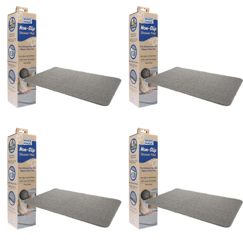 4PK White Magic Home/Bathroom Non-Slip Floor Shower Mat - Platinum