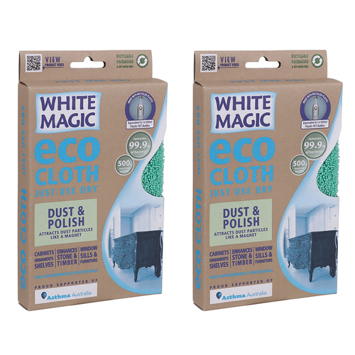 2PK White Magic Microfibre Dust & Polish Eco Cloth