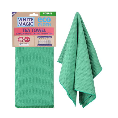 White Magic 70x50cm Tea Towel Super Absorbent - Forest