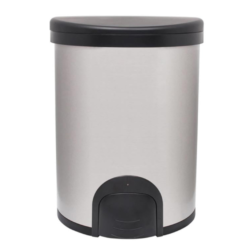 White Magic 12L Smart Bin Toe Tap Rubbish Trash Can - Silver