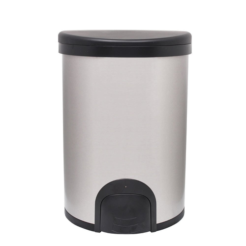 White Magic 20L Smart Bin Toe Tap Rubbish Trash Can - Silver