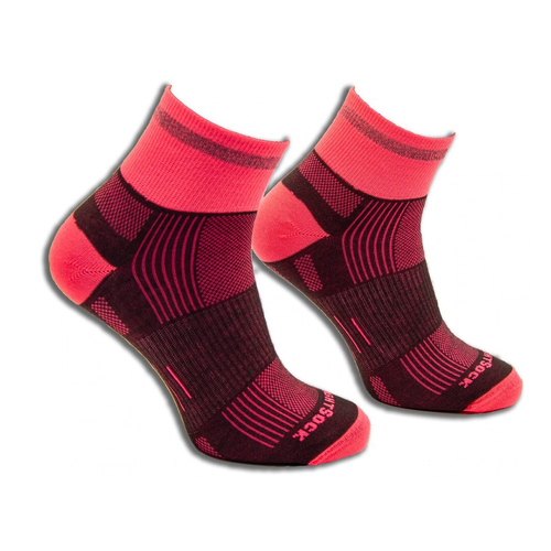 Wrightsock Eco Run Reflective GRY/Pink Socks L AU 8-11.5 Mens/9.5-11 Womens