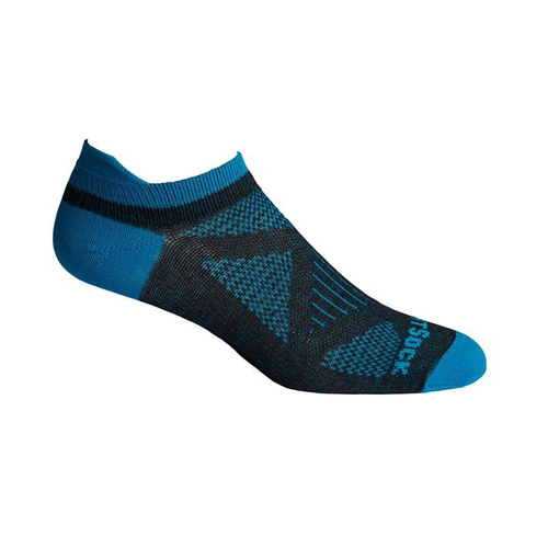 Wrightsock Coolmesh II Tab Black/Turq Womens Socks S AU 4-6