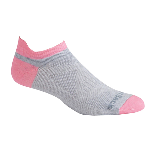 Wrightsock Coolmesh II Tab Lt Grey/Neon Pink Womens Socks L AU 9.5-11