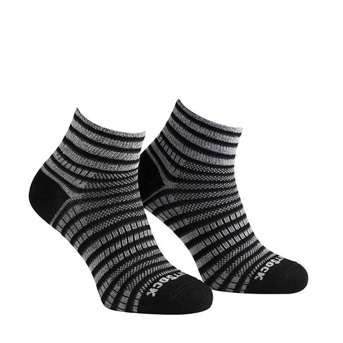 Wrightsock Coolmesh II Stripe BLK/WHT Socks L AU 8-11.5 Mens/9.5-11 Womens