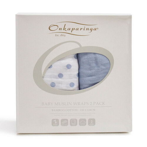 2PK Onkaparinga Baby Muslin Cotton Sleeping Wraps - Spots