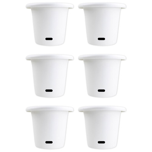 6PK Homeleisure WaterSaver Round Pot Planter 34cm White Home Garden 