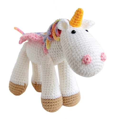 Bobi Craft Cotton 24cm Rainbow Unicorn Kids Plush Cuddle Toy 3m+