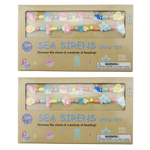 2PK Kaper Kidz Sea Sirens Bead Kit Kids/Childrens Toy 4Y+