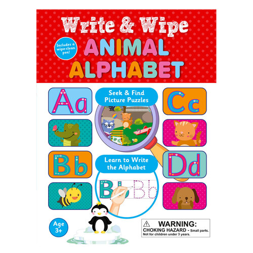 Buddy & Barney Write & Wipe Animal Alphabet Seek & Find 3+