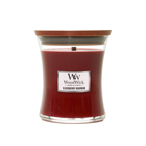 WoodWick 274g Scented Candle Elderberry Bourbon Medium - Red