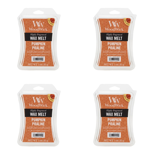 4PK WoodWick Pumpkin Praline Scented Wax Melt Cube 9.7oz