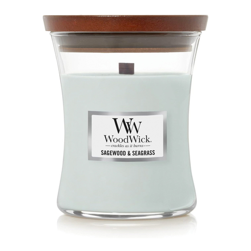 WoodWick 274g Scented Candle Sagewood & Seagrass Medium - Pink