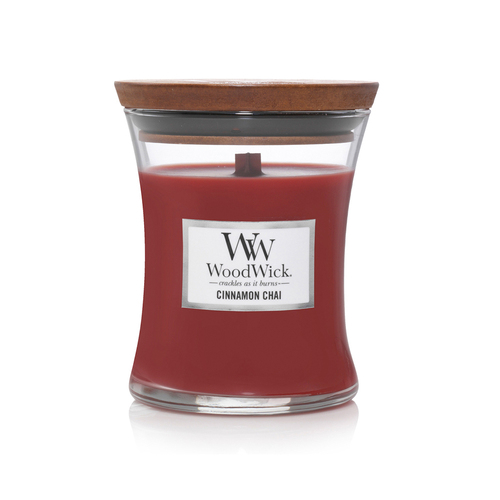 WoodWick 274g Scented Candle Cinnamon Chai Medium - Red